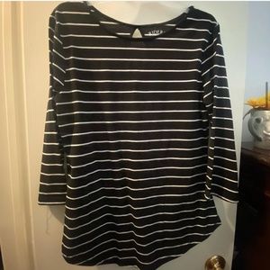 Black and White Striped Top